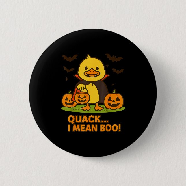 Funny Anka Halloween Costume - Quack I Elak Boo Qu Knapp (Framsida)