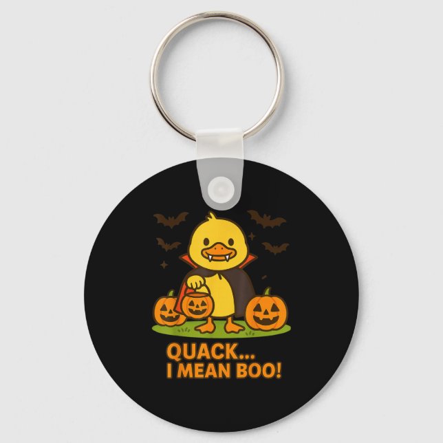 Funny Anka Halloween Costume - Quack I Elak Boo Qu Nyckelring (Framsida)