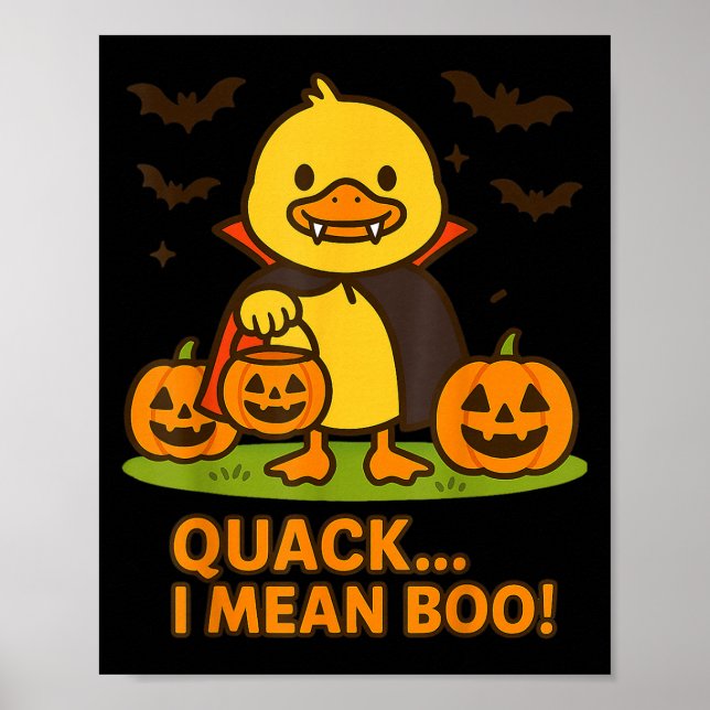 Funny Anka Halloween Costume - Quack I Elak Boo Qu Poster (Framsidan)