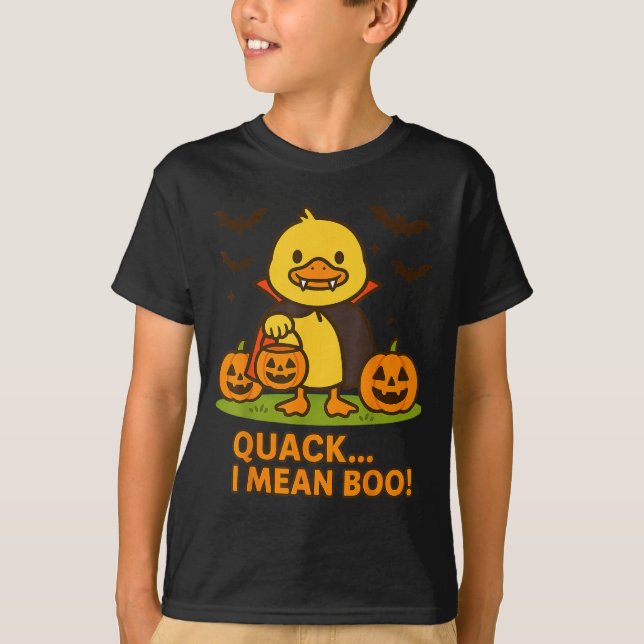 Funny Anka Halloween Costume - Quack I Elak Boo Qu T Shirt (Framsida)
