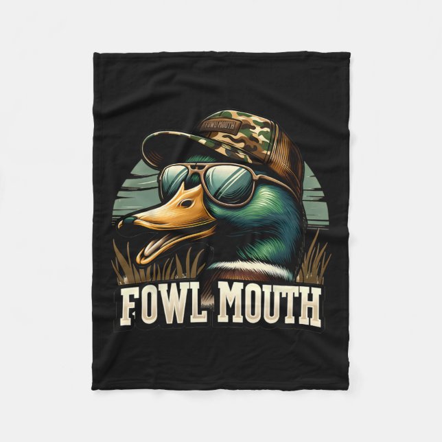 Funny Anka Hunter Shirt Fowl Mouth Anka Hunting Go Fleecefilt (Framsidan)