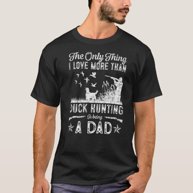 Funny Anka Hunting med Pappa Hund-gåva till Anka H T Shirt (Framsida)