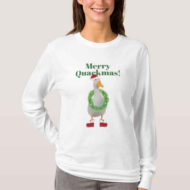 Funny Anka-jul - Merry Quackmas T-Shirt (Framsida)