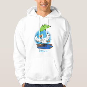 Funny anka med paraplydansande tecknad hoodie