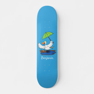 Funny anka med paraplydansande tecknad mini skateboard bräda 18,5 cm