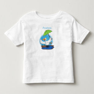 Funny anka med paraplydansande tecknad t shirt