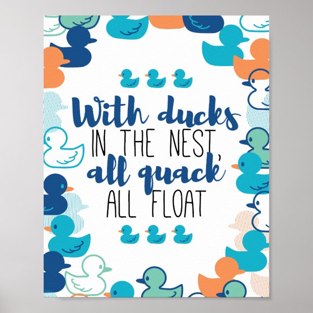 Funny Anka och Quack Flyter punktoffertdesign Poster (Framsidan)