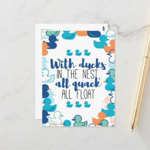 Funny Anka och Quack Flyter punktoffertdesign Vykort
