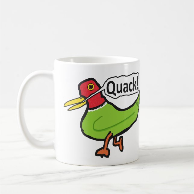Funny Anka Quacking Kaffemugg (Vänster)
