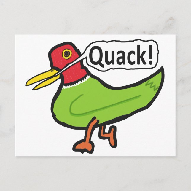 Funny Anka Quacking Vykort (Framsida)