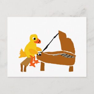 Funny Anka Spela Piano Art Vykort