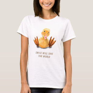 Funny Anka T-Shirt Smile - Anpassningsbar Text