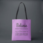 Funny anpassad namnShopping bag Tygkasse<br><div class="desc">Ett helt anpassade shopping bag för henne.</div>