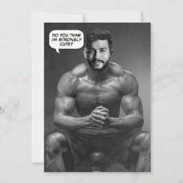 Funny anpassningsbar ansikte i hål body Builder-fo Inbjudningar