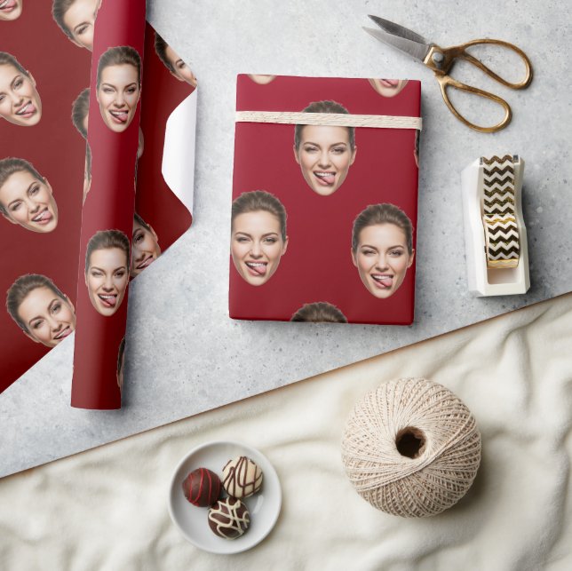 Funny Anpassningsbar Ansikte Personlig Gift Wrap Presentpapper (Hantverk)