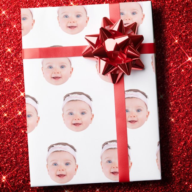 Funny Anpassningsbar Ansikte Photo Gift Wrap Presentpapper (Skapare uppladdad)