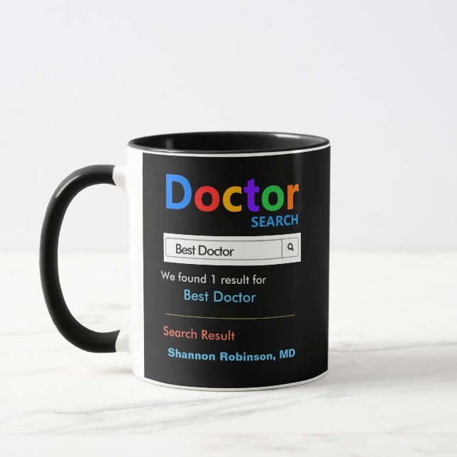 Funny Anpassningsbar Best Doktor Gift Black Mugg (Vänster)