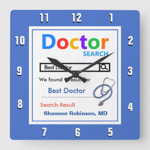 Funny Anpassningsbar Best Doktor Gift Dekorativ ku Fyrkantig Klocka