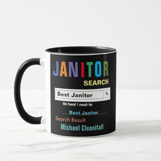 Funny Anpassningsbar Best Janitor Mugg (Vänster)