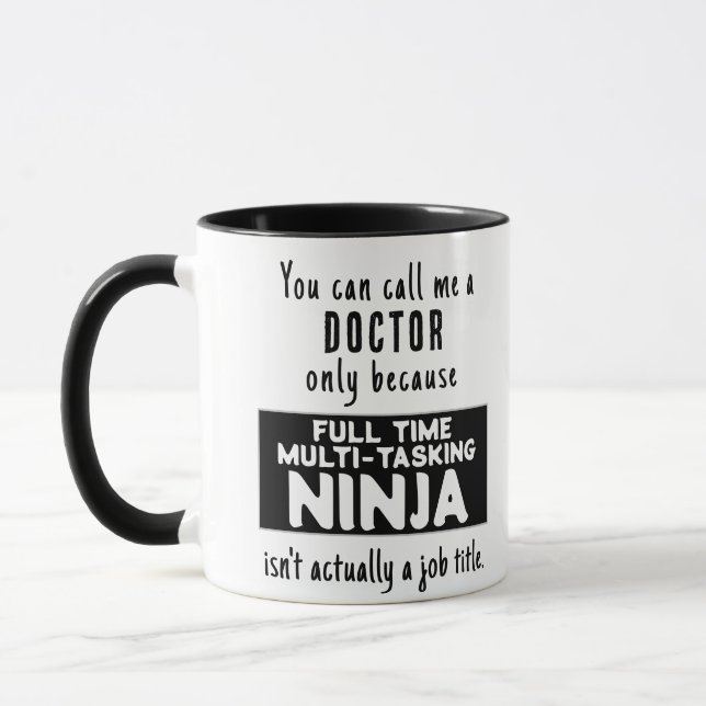 Funny Anpassningsbar Best Ninja Doktor Gift Mugg (Vänster)