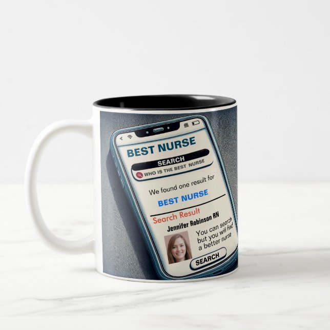Funny Anpassningsbar Best Nurse Gift Två-Tonad Mugg (Vänster)