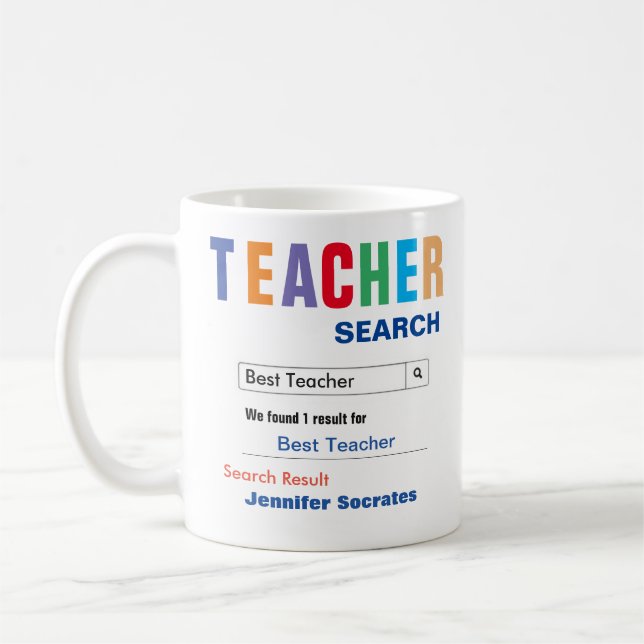 Funny Anpassningsbar Best Teacher Gift Kaffemugg (Vänster)