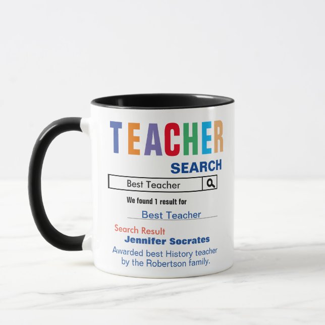 Funny Anpassningsbar Best Teacher Gift Mugg (Vänster)