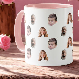 Funny Anpassningsbar Family Ansikte 3-foton Mugg