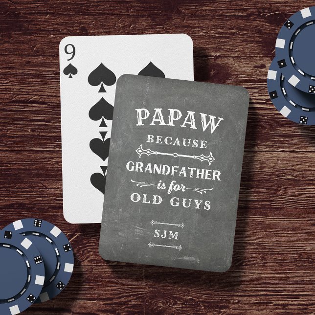 Funny Anpassningsbar Grandpa Nickname & Monogram Casinokort (Skapare uppladdad)