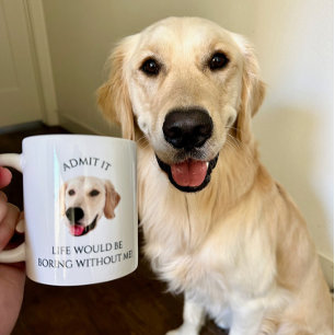 Funny Anpassningsbar Hund Photo Head Namn Gift Kaffemugg