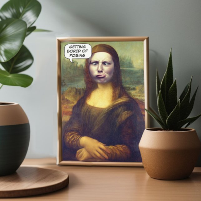 Funny Anpassningsbar Mona Lisa Ansikte i fotot i H Inbjudningar (Funny Classic fine art painting Mona Lisa parody with custom put the face in the hole photo.)