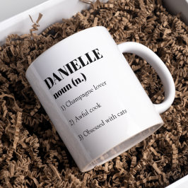 Funny anpassningsbar Personlig Namn Noun Definitio Kaffemugg