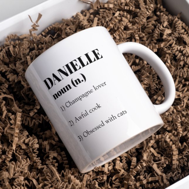 Funny anpassningsbar Personlig Namn Noun Definitio Kaffemugg (Skapare uppladdad)