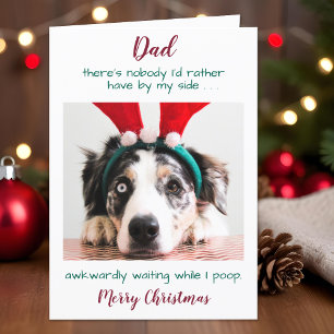 Funny Anpassningsbar Pet Photo Hund Pappa God jul Helgkort