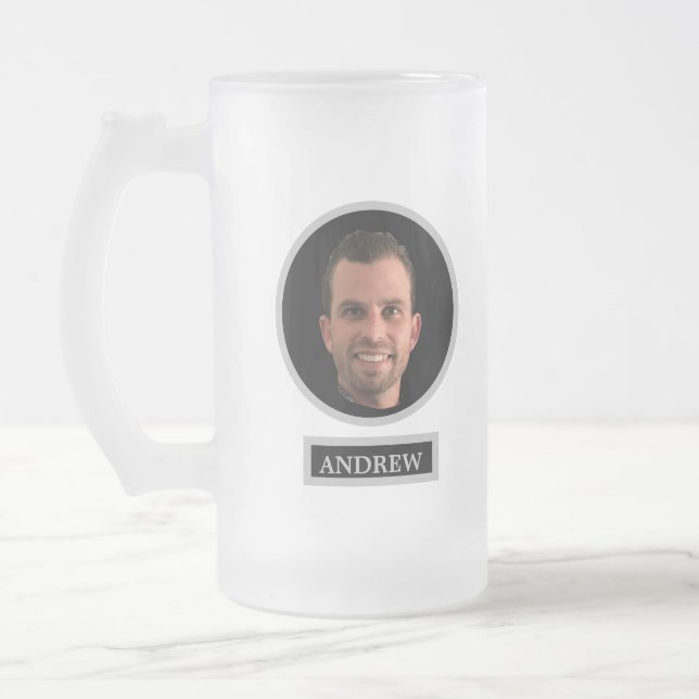 Funny Anpassningsbar Photo Groomsman Gift Frostat Ölglas (Vänster)