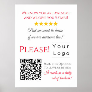 Funny Anpassningsbar QR-kod - Business Logotyp Rev Poster