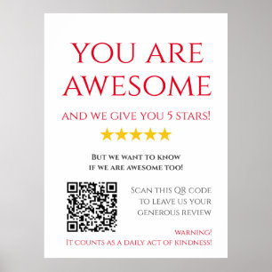 Funny Anpassningsbar QR-kod - Business Logotyp Rev Poster