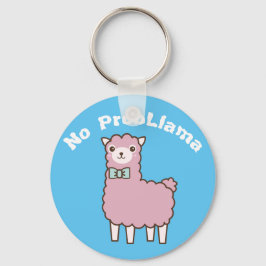 Funny Anpassningsbar Text & Färg No Problema Llama Nyckelring
