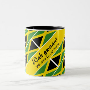 Funny Anpassningsbar WAH GWAAN Jamaica Flagga Två-Tonad Mugg