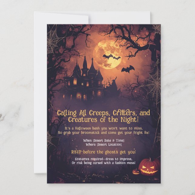 FUNNY Anropa alla Creeps, Critters och Creators Inbjudningar (Framsida)