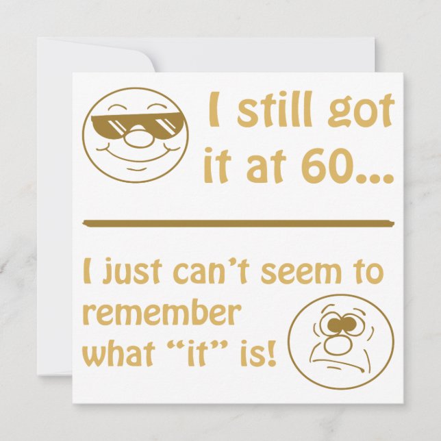 Funny Ansikte 60:e födelsedagsgåva Kort (Framsida)