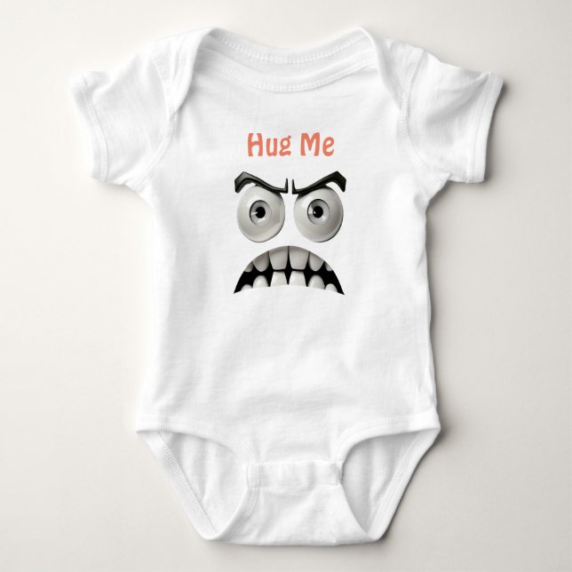Funny Ansikte Baby Bodykostym T Shirt (Framsida)