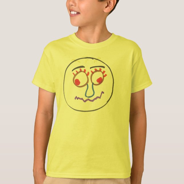 Funny Ansikte Barn Shirt T-shirt (Framsida)