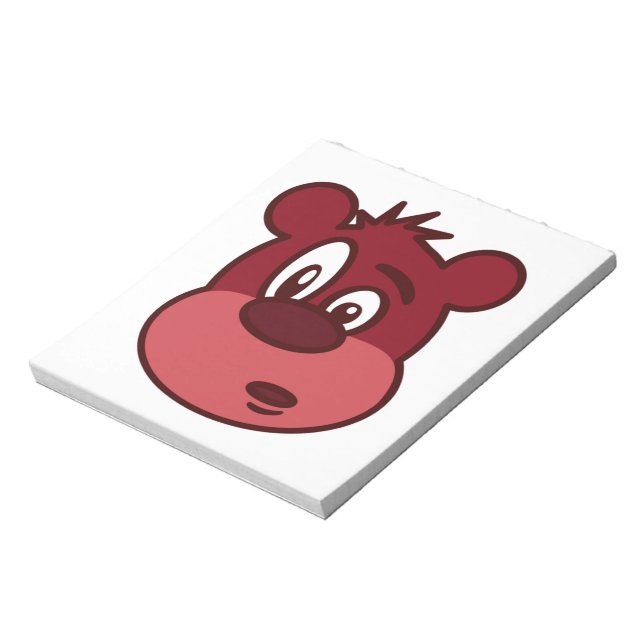 FUNNY ANSIKTE BEAR ANTECKNINGSBLOCK (Roterad)