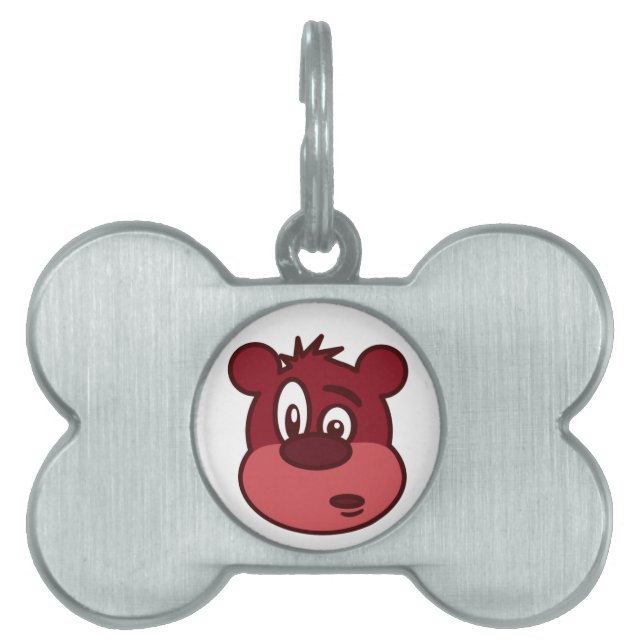 FUNNY ANSIKTE BEAR NAMNBRICKA HUSDJUR (Framsidan)