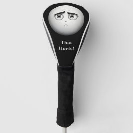 Funny Ansikte Black and White Golfhead Cover