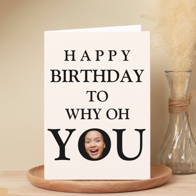 Funny Ansikte Close Up Selfie Photo Grattis på föd Tack Kort (Funny Face Close Up Selfie Photo Happy Birthday Thank You Card)