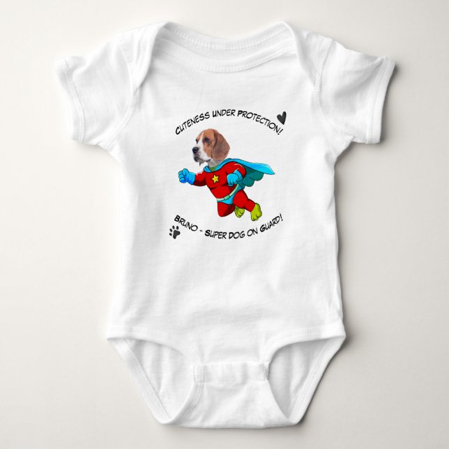 Funny Ansikte | Cute baby skyddas av Superdog Funn T Shirt (Framsida)