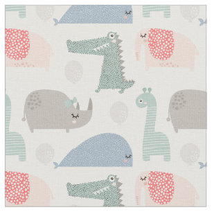 Funny Ansikte Cute Doodle Animal Mönster Tyg