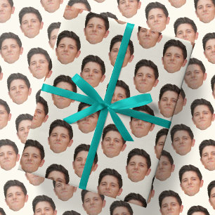 Funny Ansikte eller Pet Photo Ecru Gift Wrapping P Presentpapper